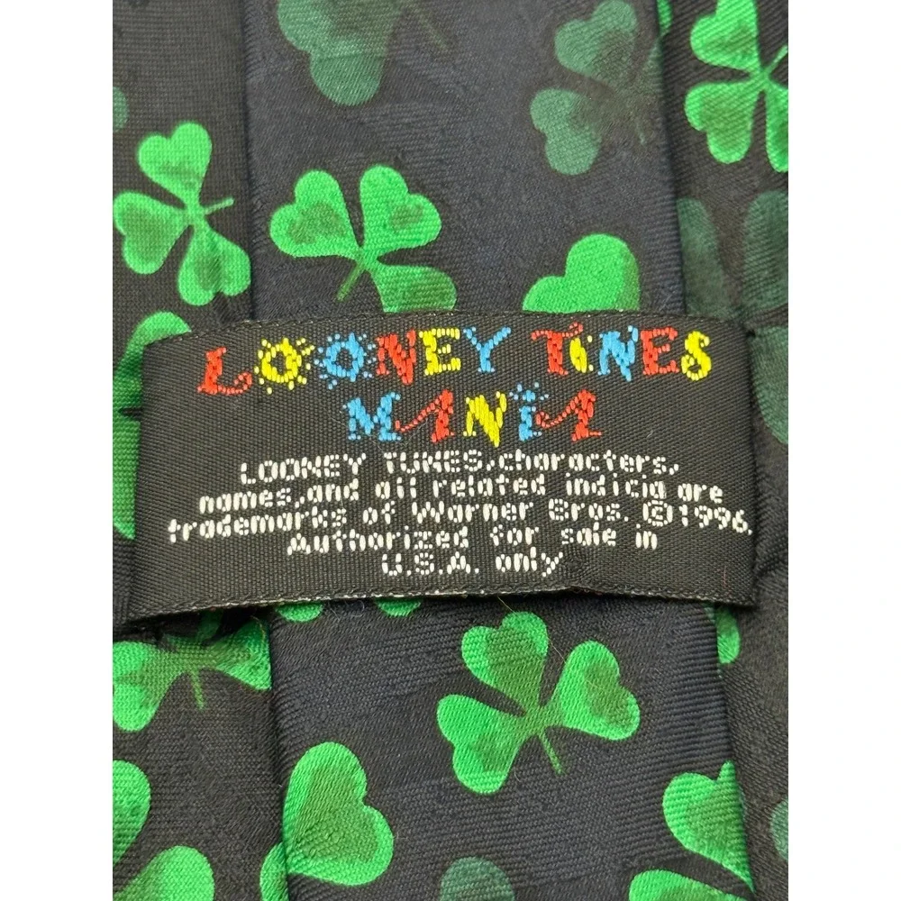 Looney Tunes Bugs Bunny Tie OS Vintage 90s Shamrock St Patricks Day Irish Kilt